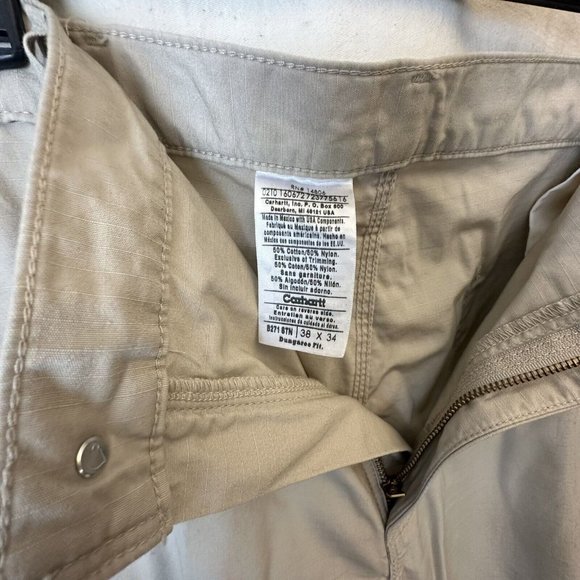 Carhartt Beige Pants Mens 38‎ x 34 Dungaree Fit RN 14806 Workwear - Picture 6 of 8